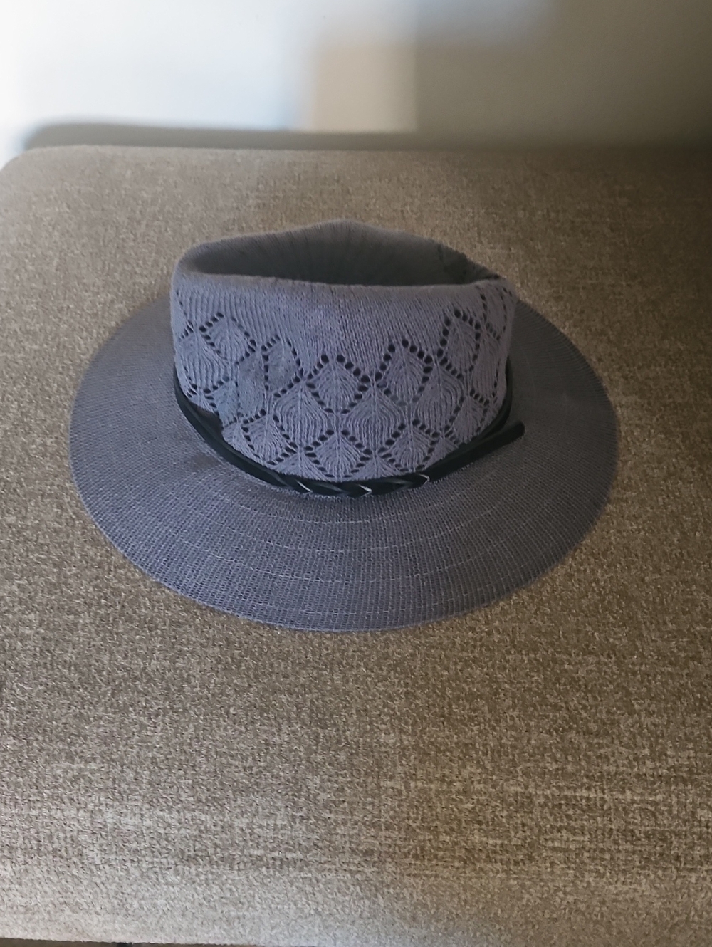 Maurices Gray Braided Crown Wide-Brim Hat